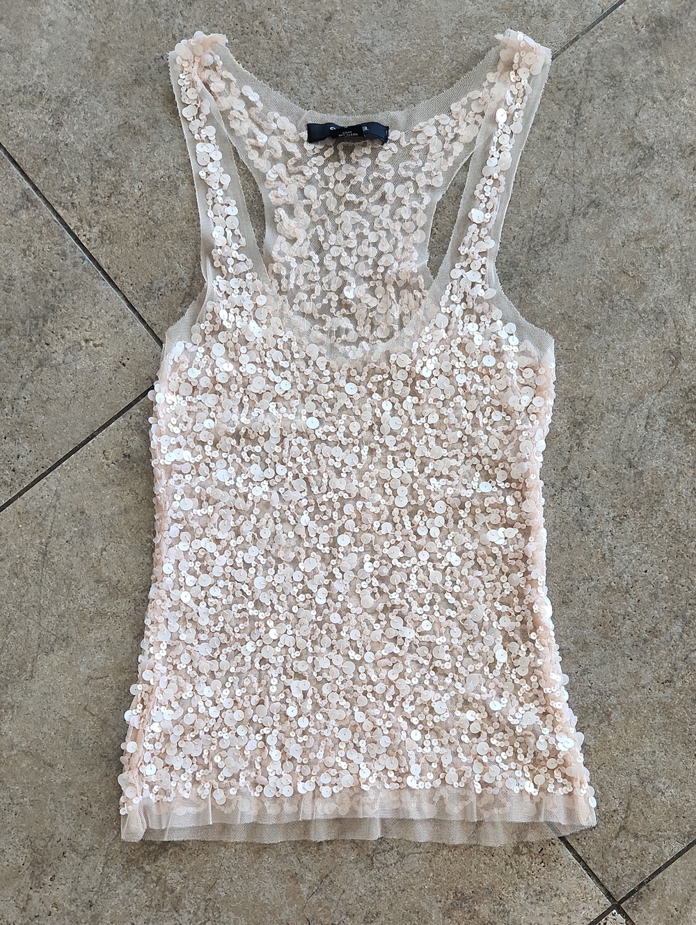 Arden B Blush Sequin Racerback Tank